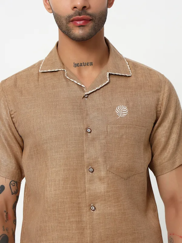 Lenen_handwork_Design_Solid_shirt_for_Men's