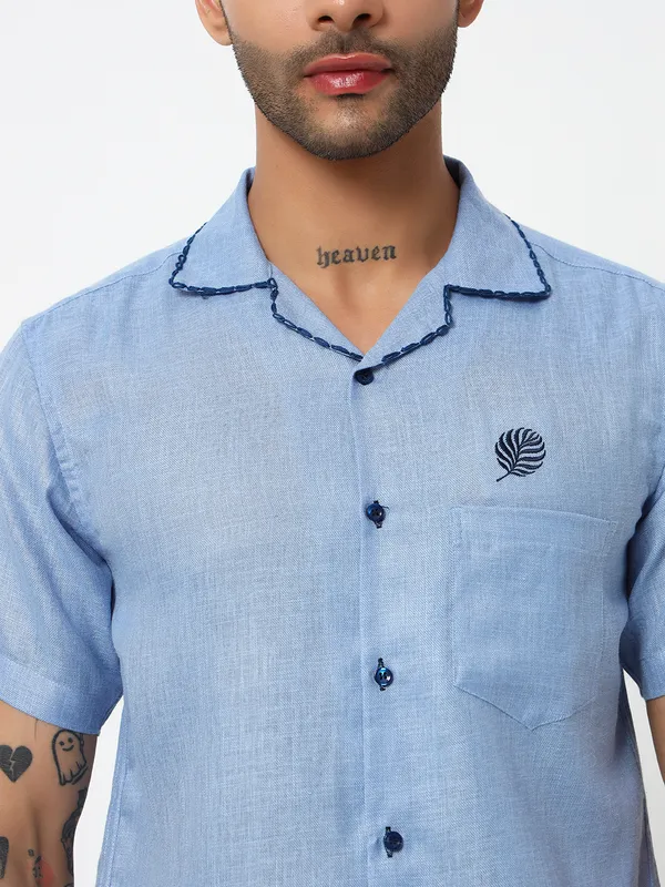 Lenen_handwork_Design_Solid_shirt_for_Men's