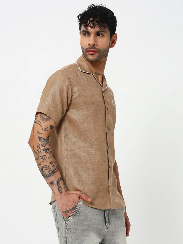 Lenen_handwork_Design_Solid_shirt_for_Men's