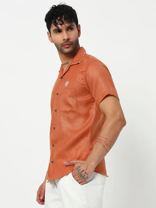 Lenen_handwork_Design_Solid_shirt_for_Men's