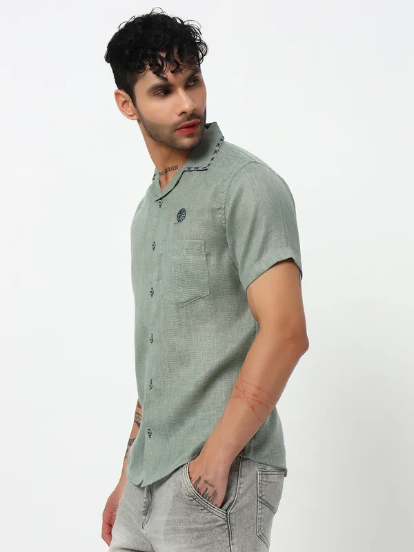 Lenen_handwork_Design_Solid_shirt_for_Men's