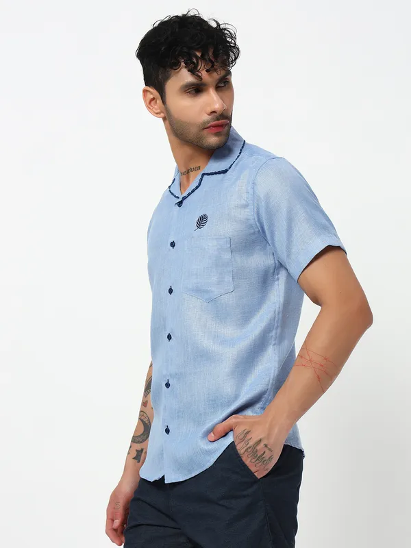 Lenen_handwork_Design_Solid_shirt_for_Men's