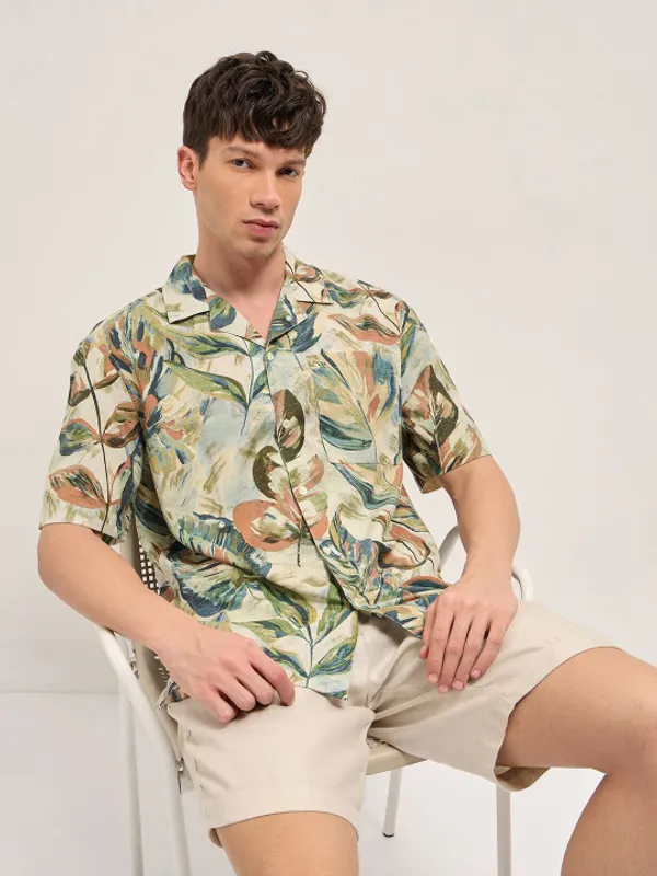 Men's_Cuban_Collar_Half_Sleeve_Casual_Shirt_|_Relaxed_Fit_Summer_Wear