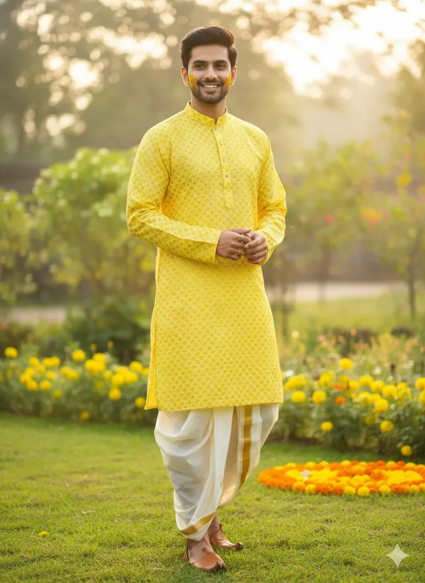 Men's_Yellow_kurta_full_sleeve