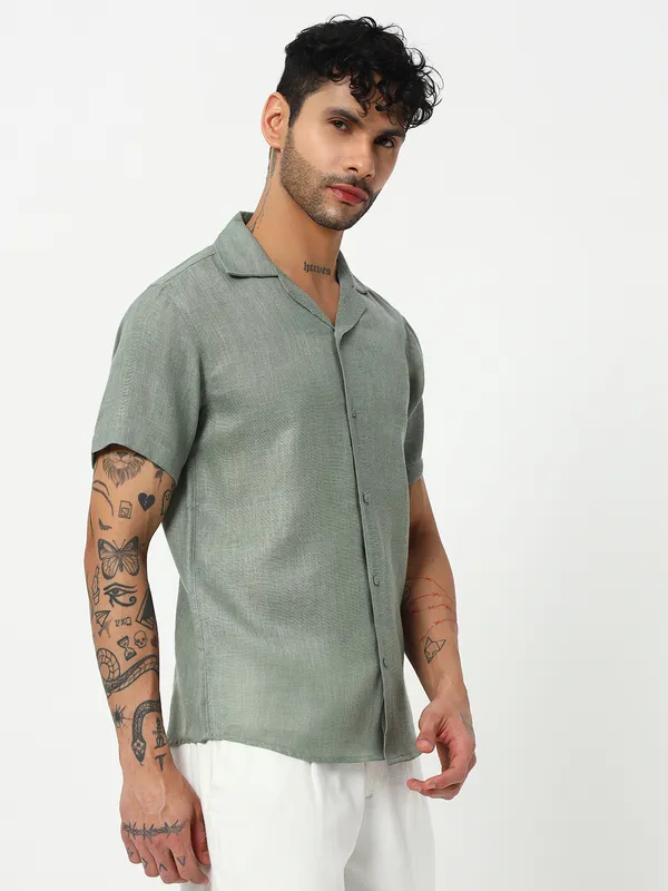 Mint_Green_Linen_Plain_Shirt_for_Men