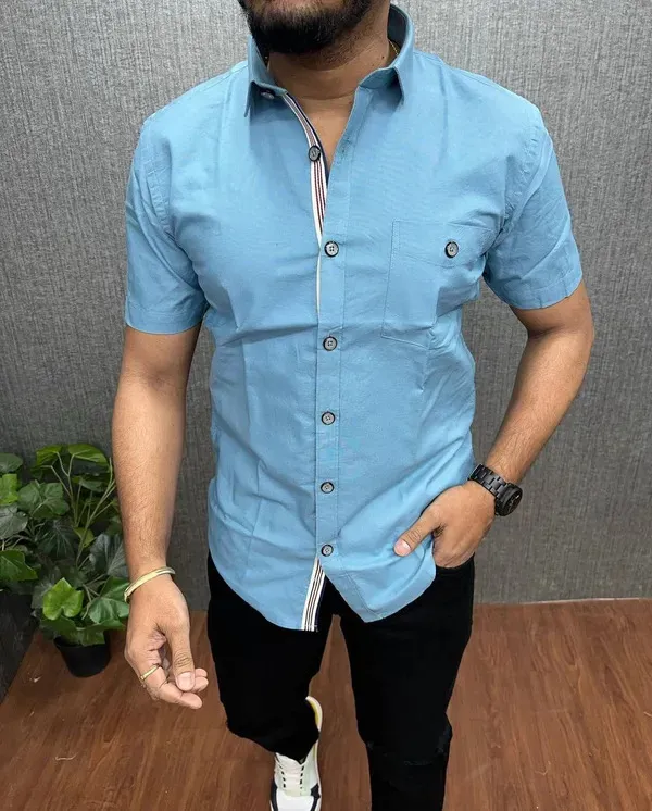 Stylish_Plain_shirt_for_Men's_Sky_Blue_colour