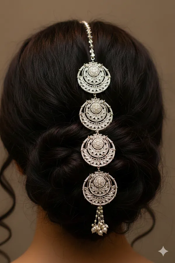 White_Hair_Chandbali_Choti_For_Women