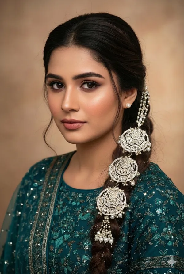 White_Hair_Chandbali_Choti_For_Women