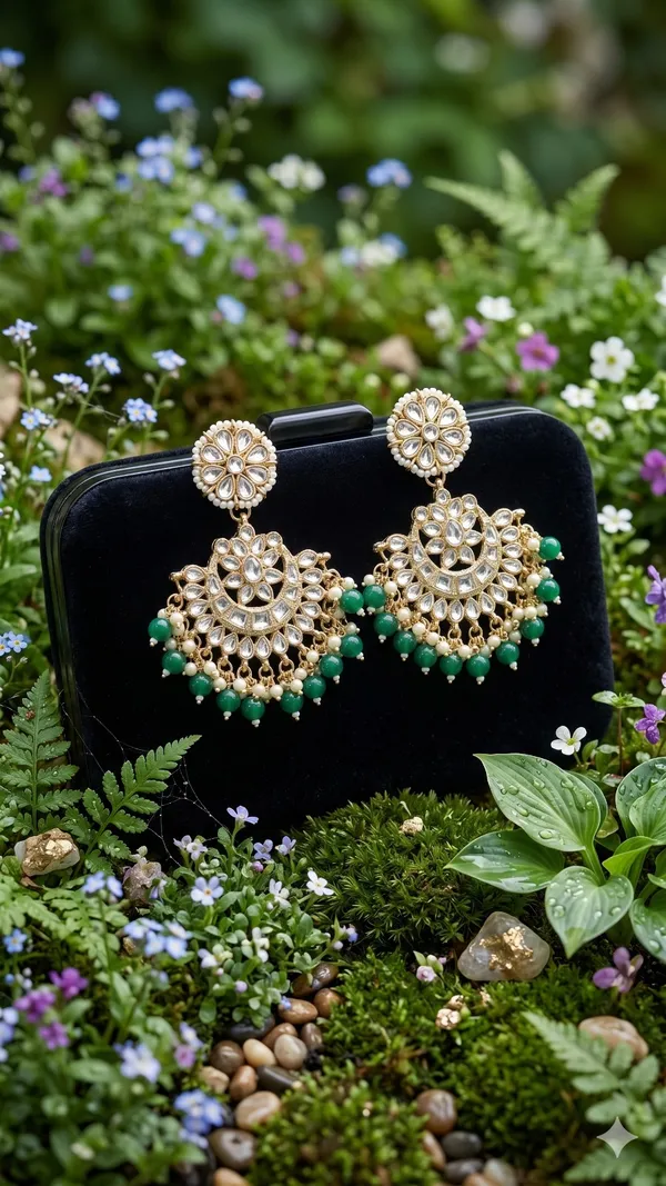 Beautiful_Designer_Kundan_Pearl_Earrings_For_Girls_-Green