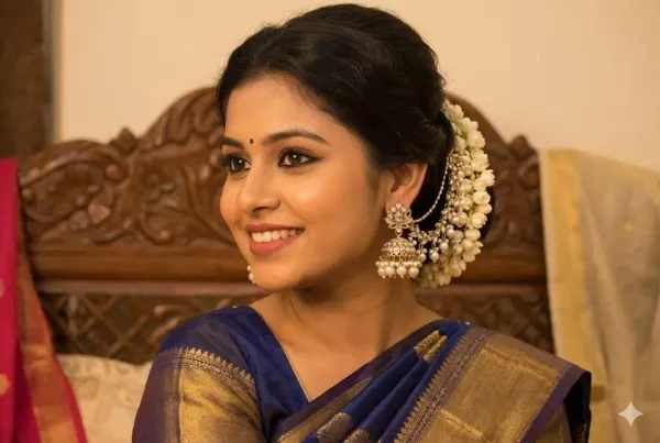 Golden_Kundan_Jhumka_Earrings_With_Kanchain:_Pakistani_Bridal_Jewelry