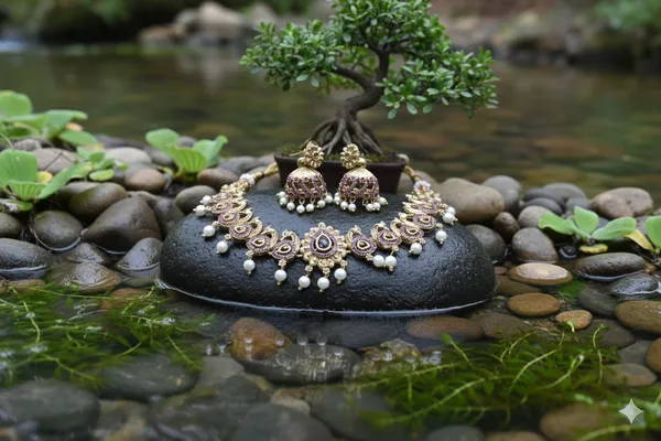 Peacock_Motif_Temple_Necklace_With_Pearl_Drope