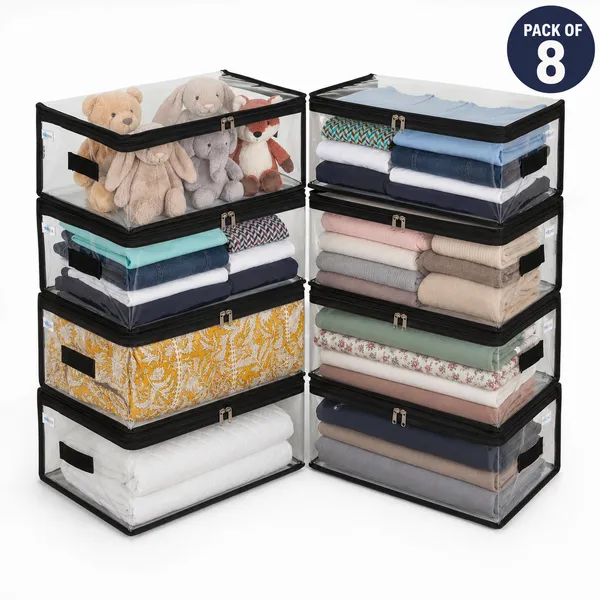 SOLSTICE_Pack_of_8_Transparent_clothes_storage_bag_|_18_x_12_x_6.5_Inch
