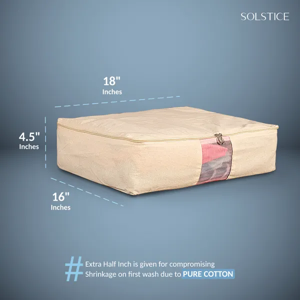 Set_of_3_Cotton_Clothes_Storage_Box/Covers/Bags_with_Zip_(18_x_16_x_4.5_inch)_as_Wardrobe_Organizer_for_Huge_Silk_Saree/Big_Lehenga/Dresses/Shirts/Trousers/Gown/Quilts_-_Pack_of_(3)