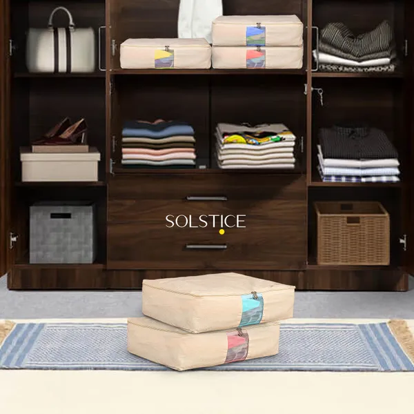 Set_of_3_Cotton_Clothes_Storage_Box/Covers/Bags_with_Zip_(18_x_16_x_4.5_inch)_as_Wardrobe_Organizer_for_Huge_Silk_Saree/Big_Lehenga/Dresses/Shirts/Trousers/Gown/Quilts_-_Pack_of_(3)