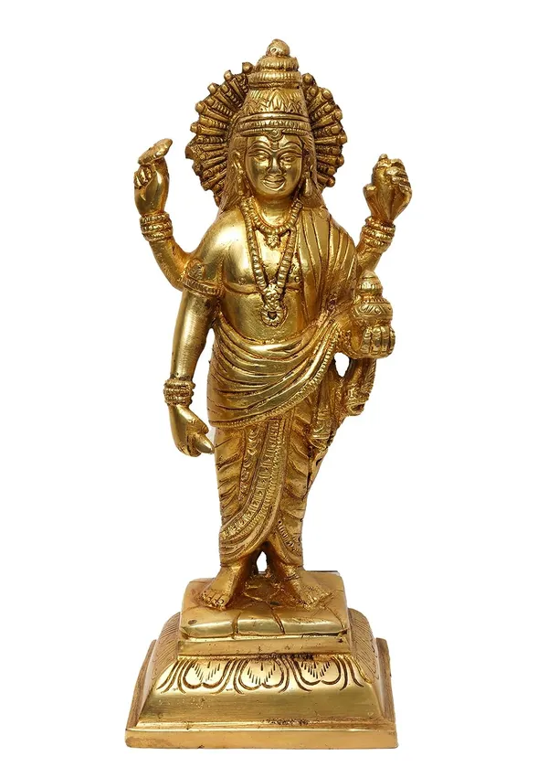 Racpree Brass Lord Dhanvantari Idol God Of Ayurveda Medicine Statue