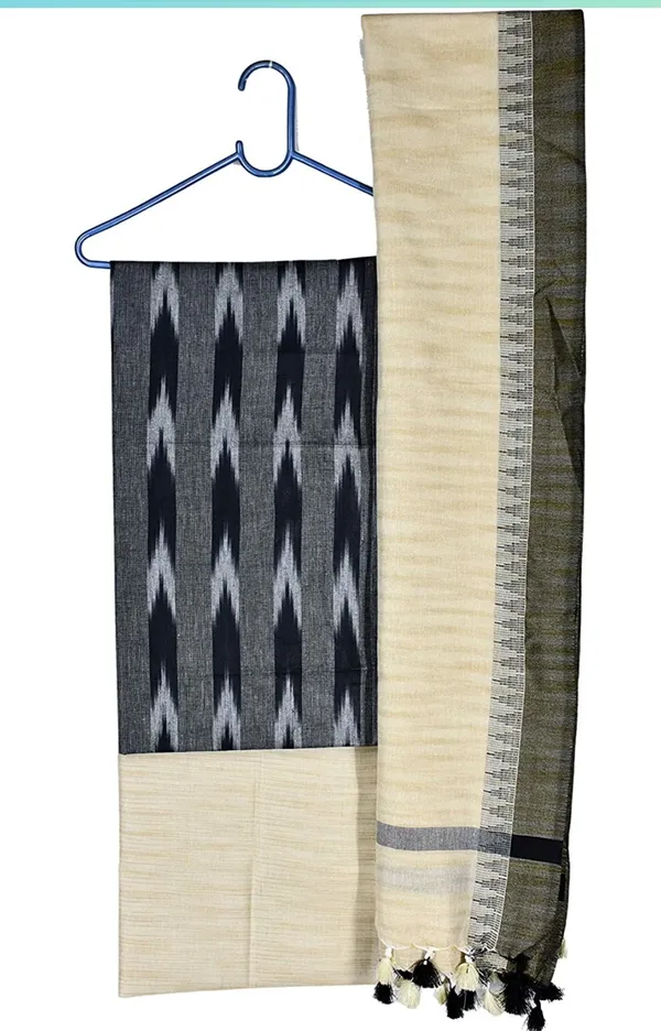 Beige_And_Black_Pure_Cotton_Premium_Salwar_Suit_Material_Forwomen