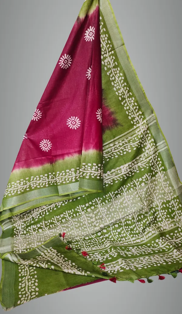 Multicolor_Pure_Cotton_Premium_Hand_Batik_Saree_Forwomen