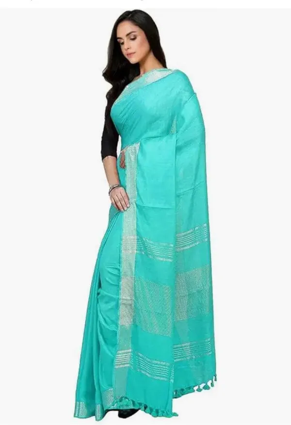 Light_Blue_Linen_Premium_Handloom_Saree_Forwomen