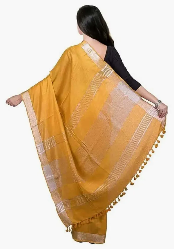 Mustard_Linen_Premium_Handloom_Saree_Forwomen
