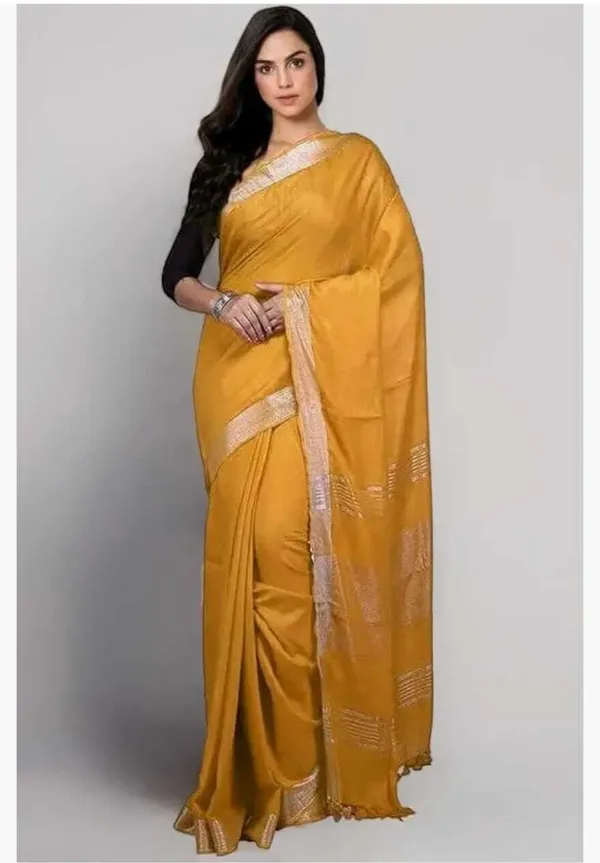 Mustard_Linen_Premium_Handloom_Saree_Forwomen