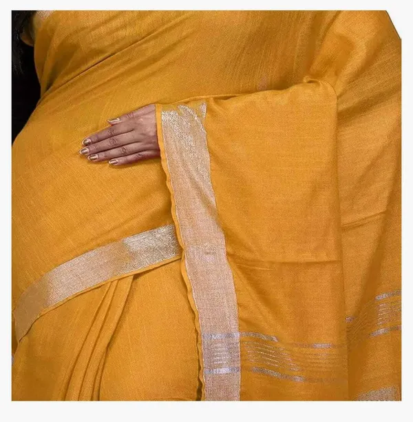 Mustard_Linen_Premium_Handloom_Saree_Forwomen