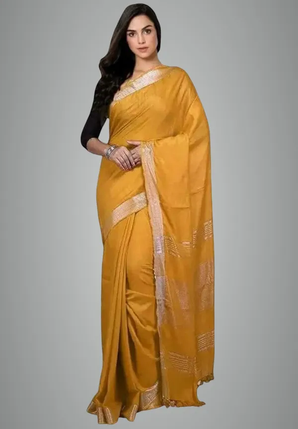 Mustard_Linen_Premium_Handloom_Saree_Forwomen