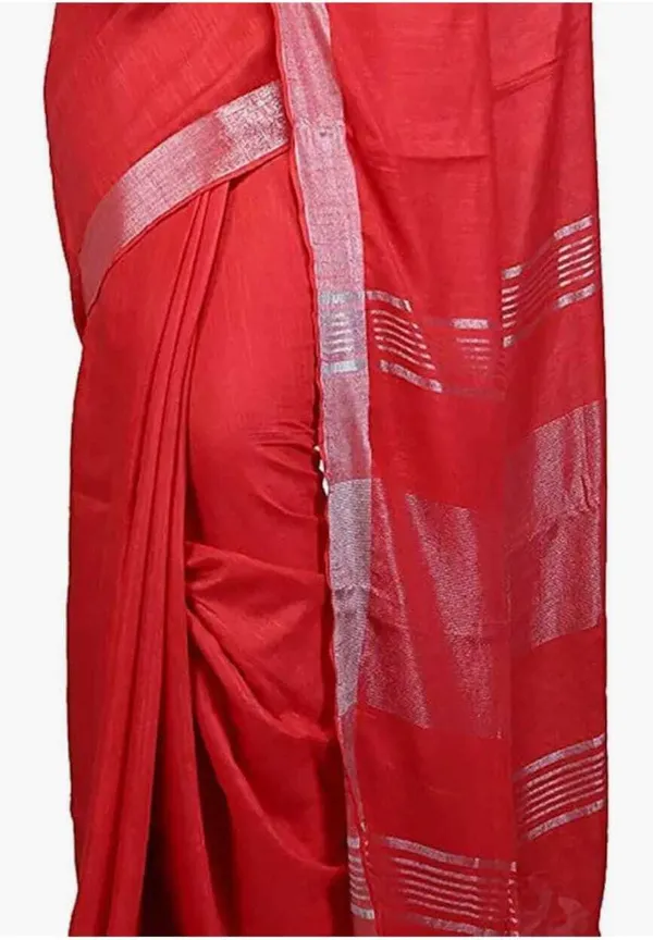 Red_Linen_Premium_Handloom_Saree_Forwomen