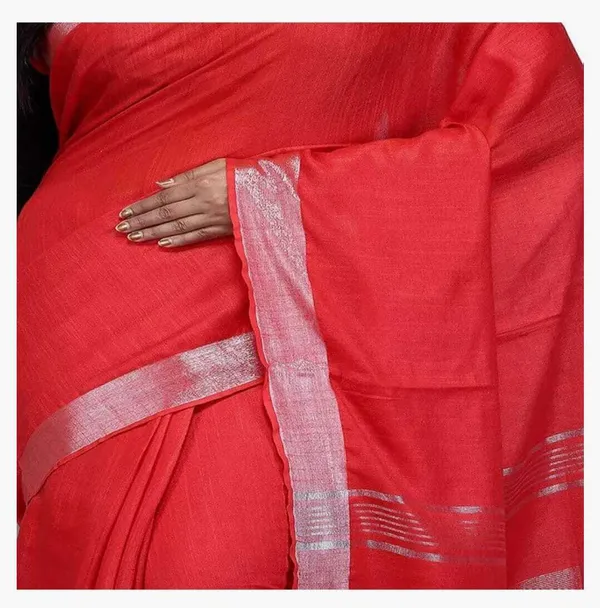 Red_Linen_Premium_Handloom_Saree_Forwomen