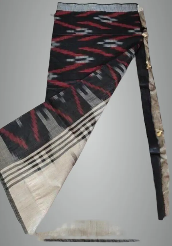 Black_And_Grey_Cotton_Blend_Premium_Bhagalpuri_Saree_Forwomen