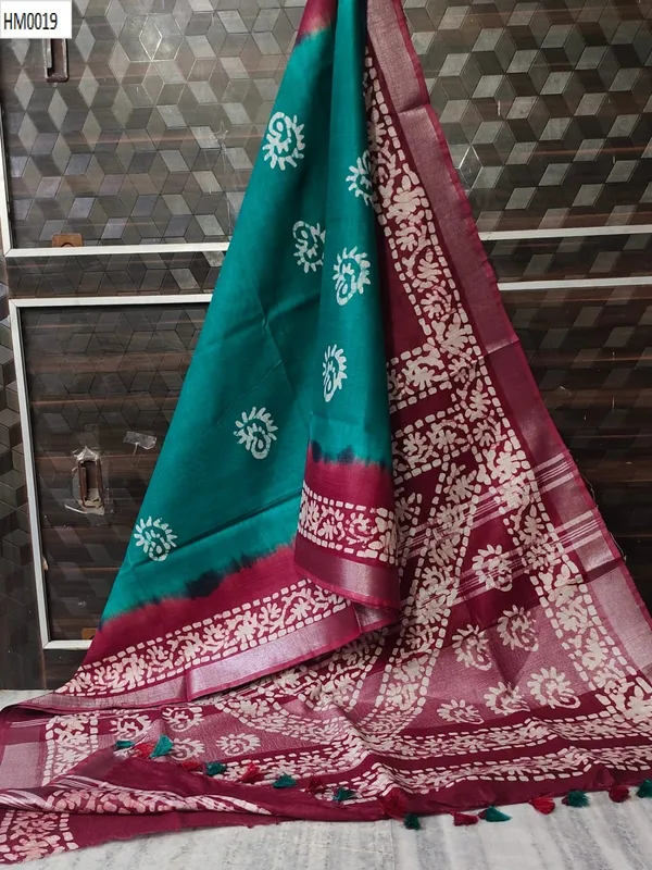 Multicolor_Cotton_Blend_Premium_Handloom_Saree_Forwomen