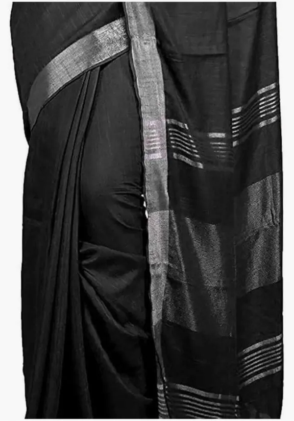 Black_Linen_Premium_Handloom_Saree_Forwomen