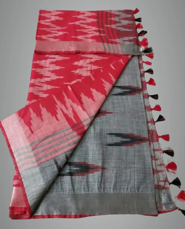 Black_Linen_Premium_Handloom_Saree_Forwomen