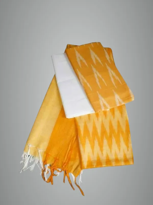 Yellow_And_White_Cotton_Blend_Premium_Salwar_Suit_Material_Forwomen
