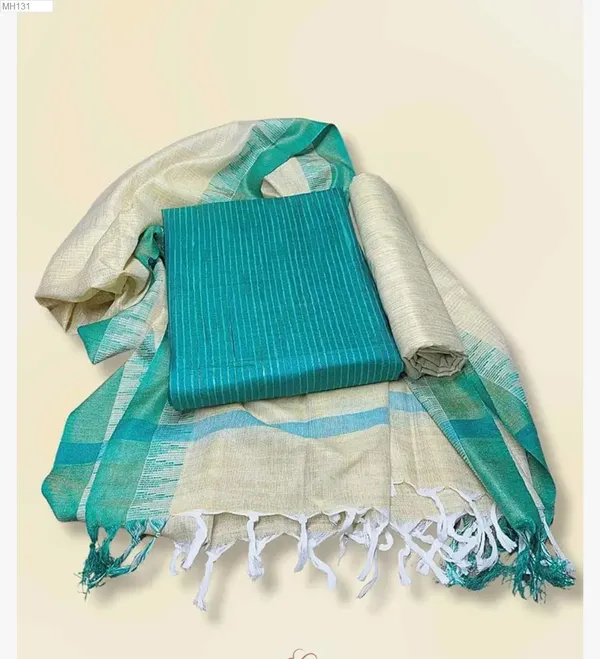 Beige_And_Light_Blue_Cotton_Silk_Premium_Salwar_Suit_Material_Forwomen