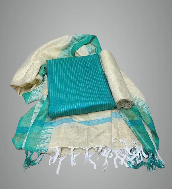 Beige_And_Light_Blue_Cotton_Silk_Premium_Salwar_Suit_Material_Forwomen