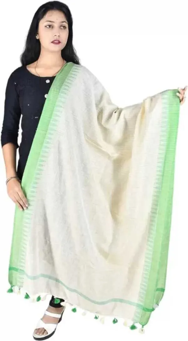 Green_Khadi_Cotton_Premium_Dupatta_Forwomen
