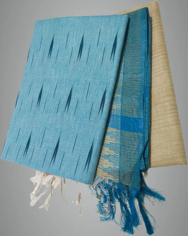 Blue_And_Beige_Cotton_Blend_Premium_Salwar_Suit_Material_For_Women
