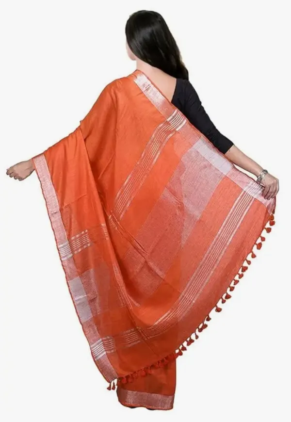 Orange_Pure_Cotton_Premium_Bhagalpuri_Saree_Forwomen
