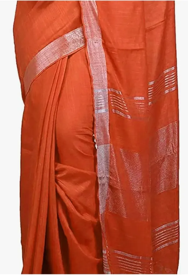 Orange_Pure_Cotton_Premium_Bhagalpuri_Saree_Forwomen