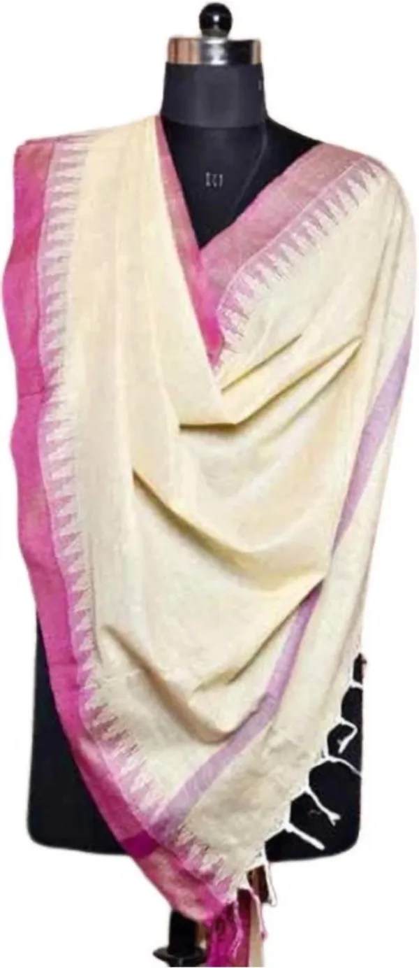 Beige_Khadi_Cotton_Premium_Dupatta_Forwomen