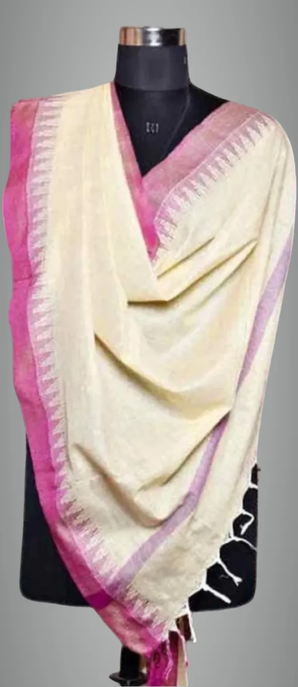 Beige_Khadi_Cotton_Premium_Dupatta_Forwomen