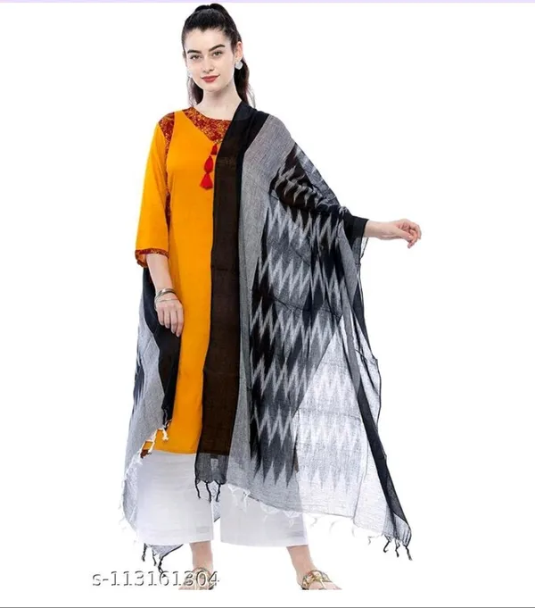 Black_Pure_Cotton_Premium_Dupatta_For_Unisex