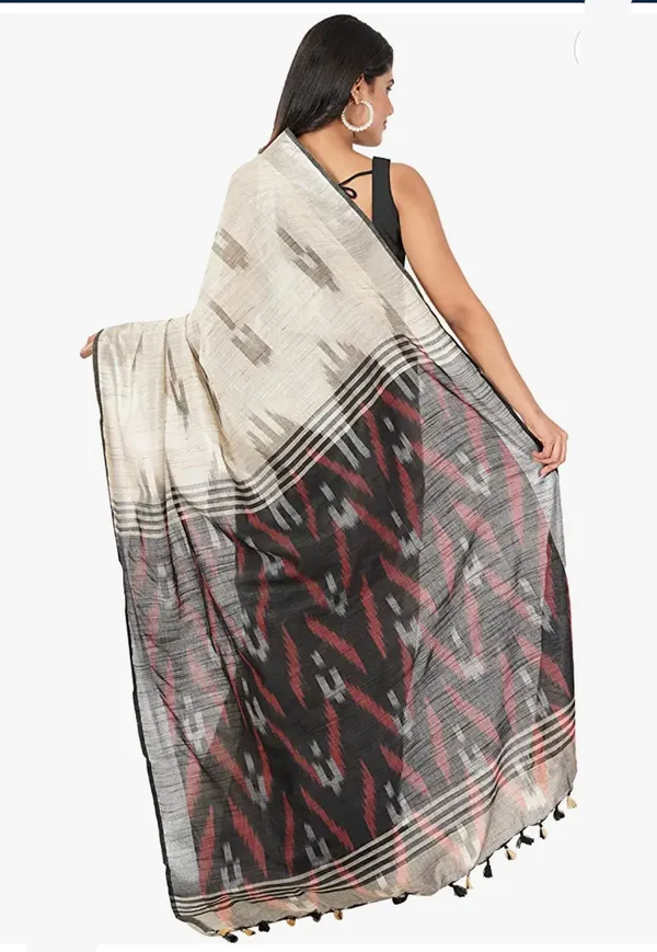 Beige_Cotton_Blend_Premium_Ikkat_Saree_Forwomen