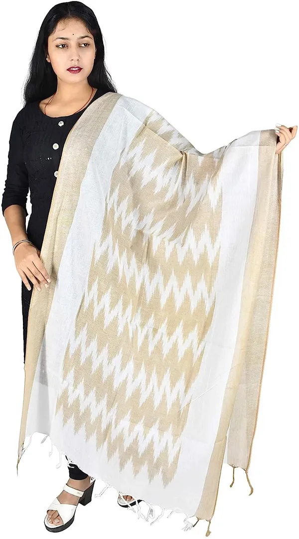 Beige_Pure_Cotton_Premium_Dupatta_Forwomen