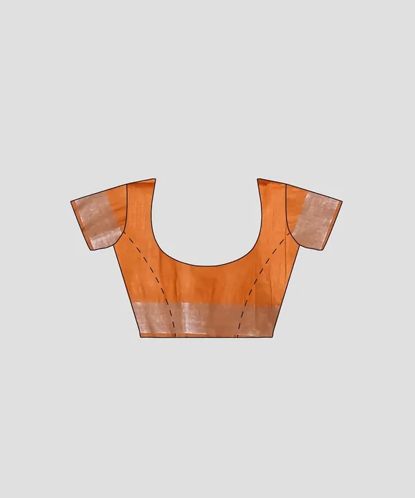 Orange_Cotton_Blend_Premium_Bhagalpuri_Saree_Forwomen