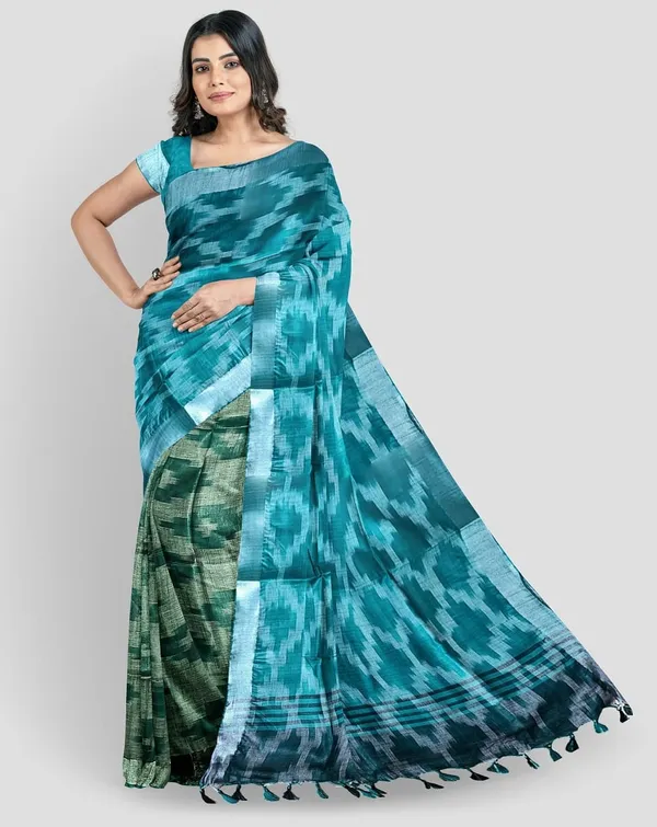 Multicolor_Cotton_Blend_Premium_Bhagalpuri_Saree_Forwomen