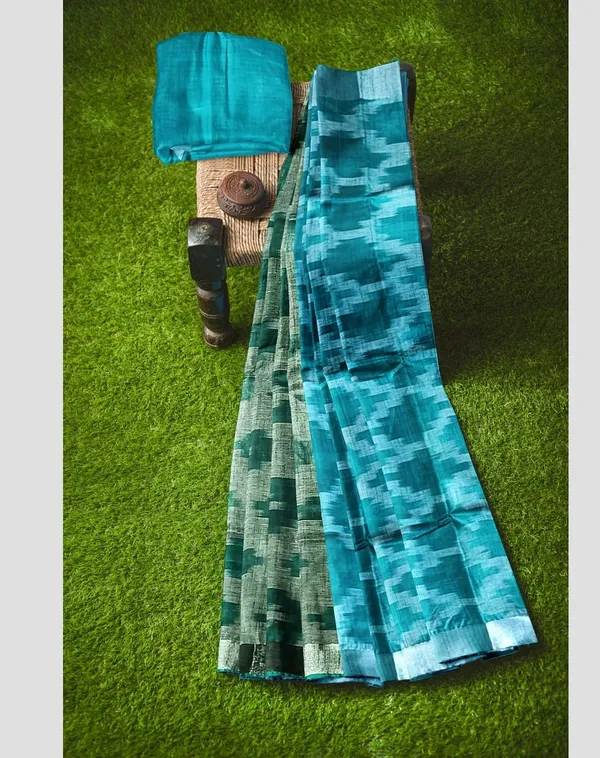 Multicolor_Cotton_Blend_Premium_Bhagalpuri_Saree_Forwomen