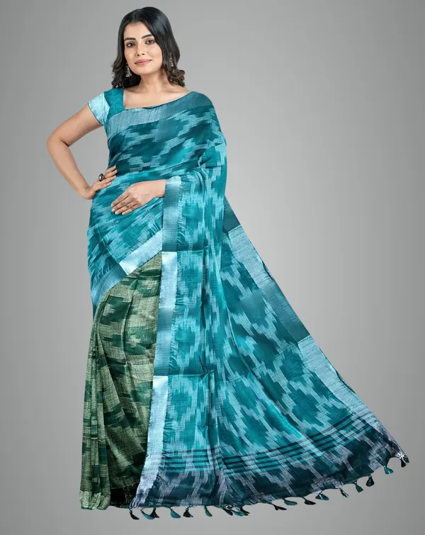 Multicolor_Cotton_Blend_Premium_Bhagalpuri_Saree_Forwomen