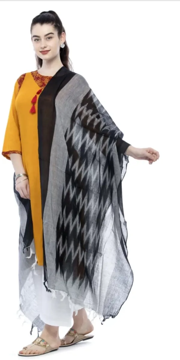 Black_Pure_Cotton_Premium_Dupatta_For_Unisex