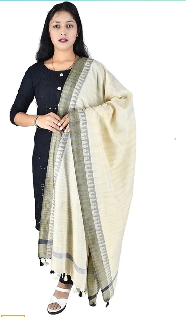 Black_Khadi_Cotton_Premium_Dupatta_For_Unisex